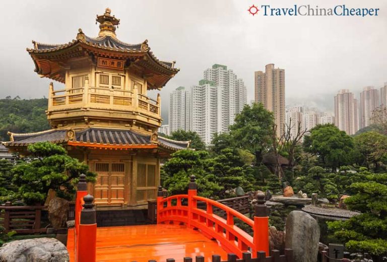 Pagoda in a park in Hong Kong